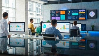 Pessoa analisando dados de SEO em um laptop para rankeamento no Google